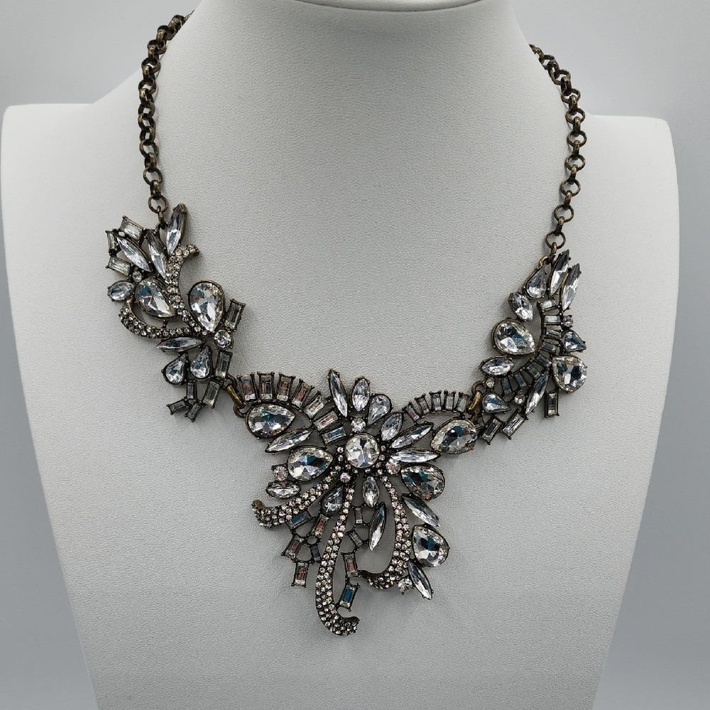 Joan Rivers Silver and Crystal Statement Necklace
